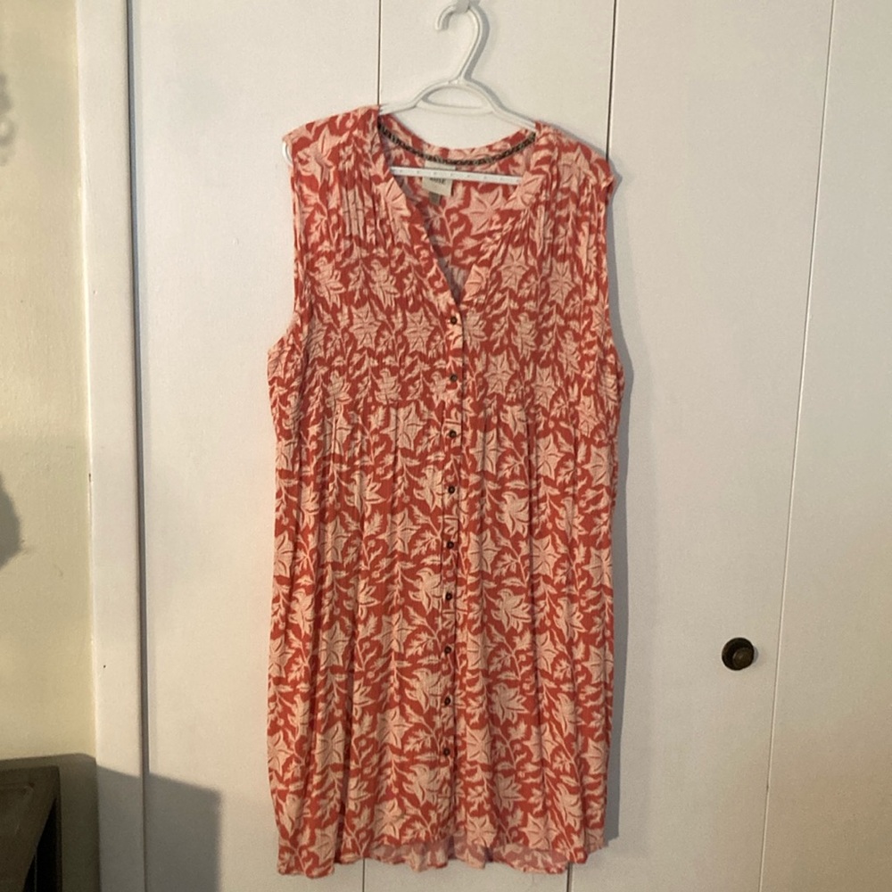 Knox Rose White and Orange Sleeveless Sundress